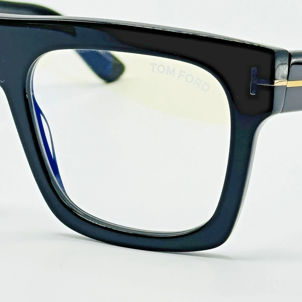 Tom Ford Eyeglasses Frame TF6068-B 001 Black Blue Light Block Clip-On 53-20-145